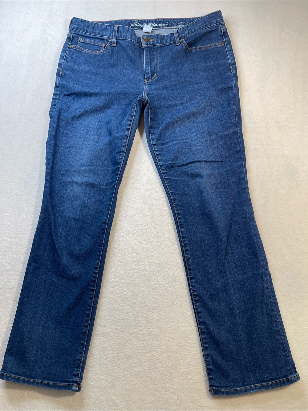 Eddie Bauer CURVY FIT Dark Blue STRAIGHT LEG Jeans WOMENS SIZE P14